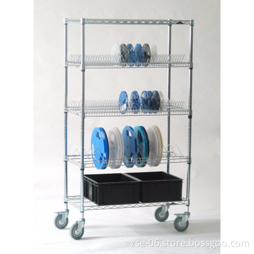 Factory directly sell ESD SMT Component Reel Storage cart /SMT Stainless steel cart